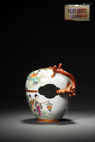 A Famille Rose Figure And Dragon Jar, Qing Jiaqing Mark
