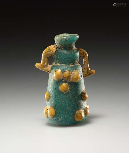 A PHOENICIAN TWO-COLOURED GLASS VIAL  一个腓尼基双色玻璃瓶