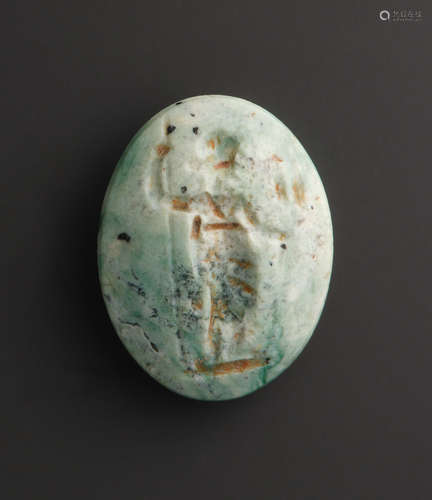 A ROMAN FELDSPAR INTAGLIO WITH GODDESS  带有女神的罗马长石凹...