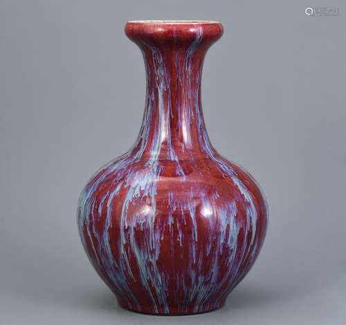清中期 窯變釉盤口瓶 來源:80年代湖南文物店