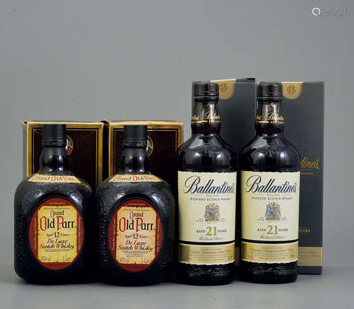 Ballanlines 21 & Old Parr12 Scotch Whisky 共四支