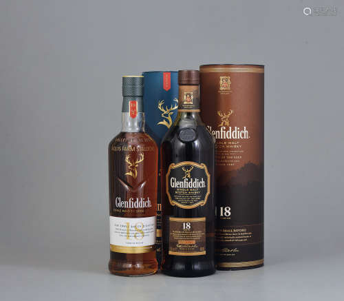Glenfiddich 18 Year Old Single Malt Scotch Whisky 二支