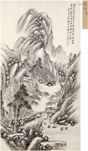 吴滔 1895年 雨后秋山 纸本 立轴