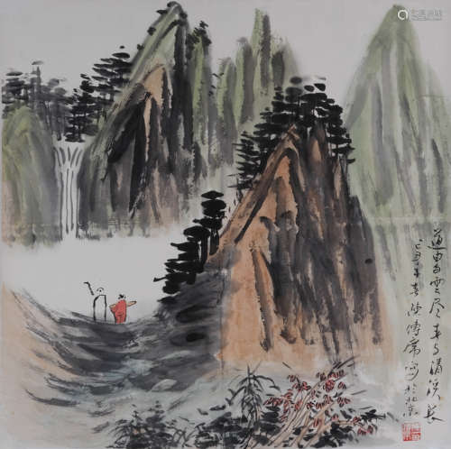 陈传席(b.1950) 唐人诗意图 2009年作 设色纸本 镜心