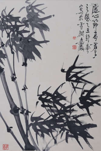 胡爽盦(1916-1988) 墨竹 1985年作 水墨纸本 立轴