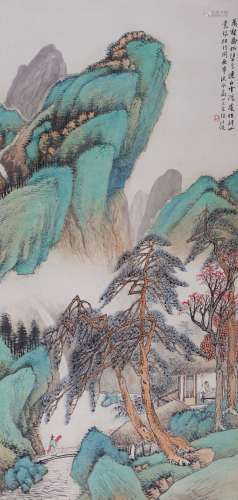 汪琨(1877-1946) 万壑乔松  设色纸本 立轴