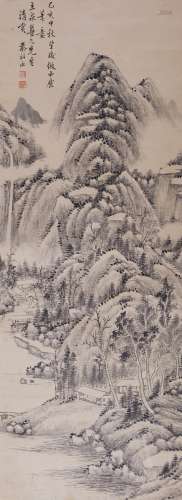 秦祖永(1825-1884) 仿西庐笔意 1875年作 水墨纸本 立轴