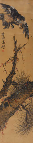 高剑父(1879-1951) 松鹰图 设色纸本 立轴