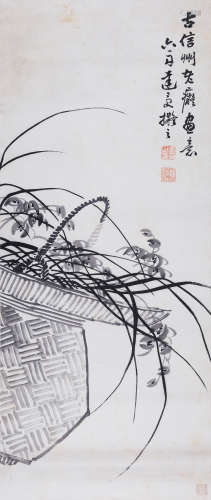 达受(1791-1858) 兰花 水墨纸本 立轴