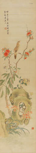 张槃(1812-1890年后) 画眉图 设色绢本 立轴