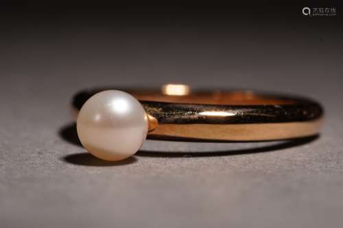 K18YG白色系珍珠戒指 2.8g
