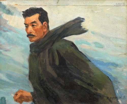 潘鸿海 伟大的革命先驱鲁迅 油画 镜框