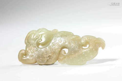 A Celadon Jade Dragon Ornament