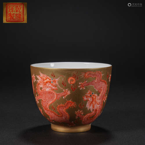 清代瓷茶杯