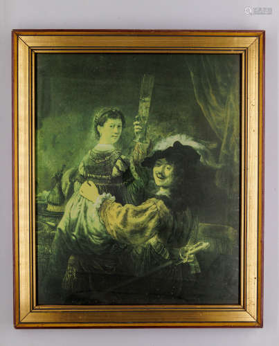 伦勃朗｜Self portrait with his wife Saskia 伦勃朗和他的妻子  ...