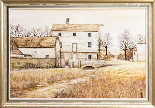 Hoxne Mill, Sufflolk霍克森磨坊，英国萨福克郡 1950年代 木板油画