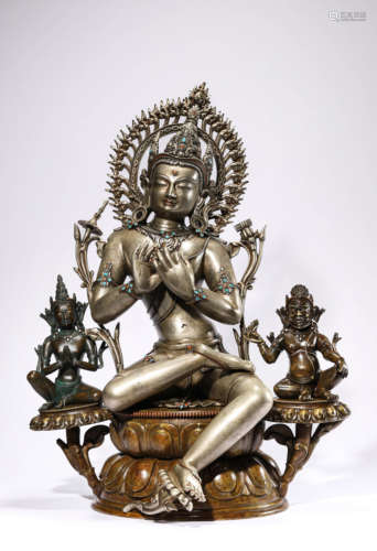 A Tibetan Bronze Manjushri Statue