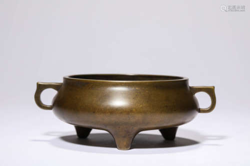 A Bronze Tripot Censer