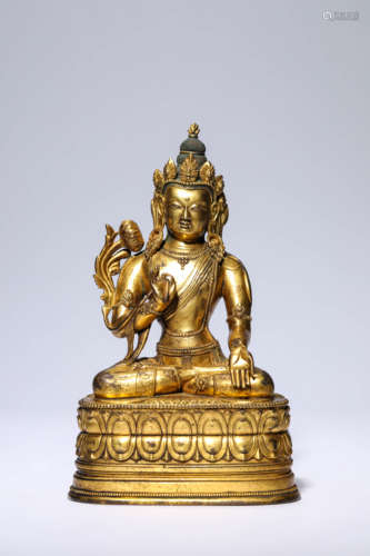 A Gilt-Bronze Padmapni Statue