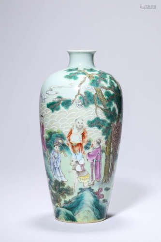 A Porcelain Famille-Rose Eight Immortals Meiping Vase