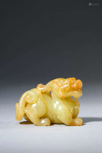 A Yellow Jade Pixiu Beast