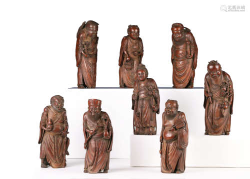 A Bamboo Carving of Eight Immortals