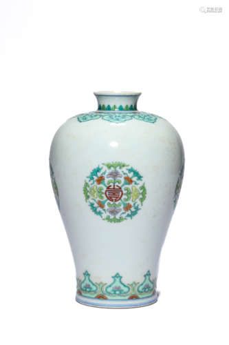 A Porcelain Doucai Meiping Vase