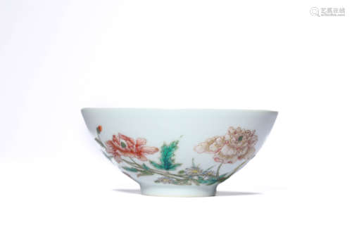 A Porcelain Famille-Rose Floral Bowl