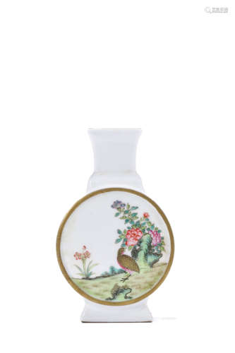 A Porcelain Famille-Rose Poem Vase