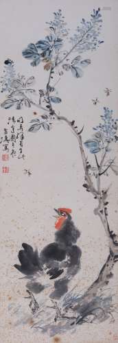 王雪涛(1903-1982) 胡蜂大吉图  设色纸本  立轴