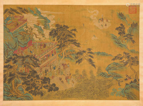 A Chinese Scroll Painting by Qiu Ying