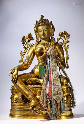 A Gilt-Bronze Tara Statue