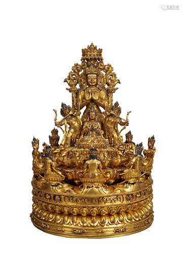 A Gilt-Bronze Mandala Sculpture