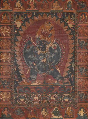 A Thangka of Yamantaka Statue