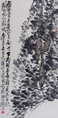 姜宝林(b.1942) 丝瓜图 2000年作 设色纸本 立轴