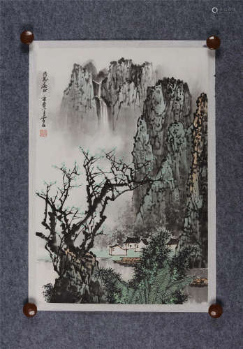 白雪石(1915-2011) 江南山水 1981年作 设色纸本 镜心