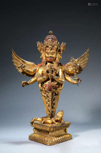 A Gilt-Bronze Vajrakila Statue