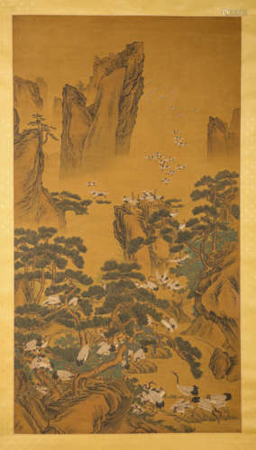 A Chinese Scroll Painting by Lv Ji