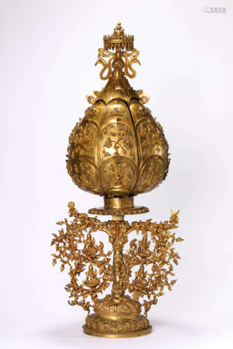 A Gilt-Bronze Yamantaka Mandala Statue