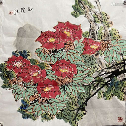 郭怡孮 花卉 纸本设色软片