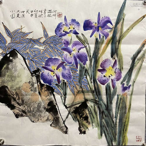 郭怡孮 花卉 纸本设色软片