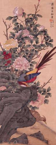 A CHINESE PAINTING , MARKED BY SONGMEILING