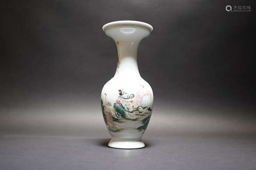 A FAMILLE ROSE 'FIGURAL' VASE, YONGZHENG MARK