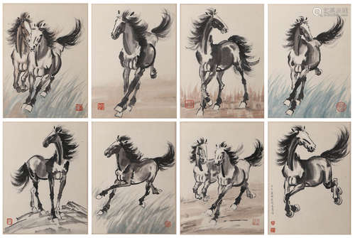 A CHINESE HORSE PAINTING,  ALBUM,  XU BEIHONG MARK