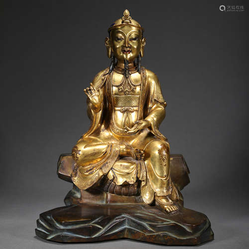 A GILT-BRONZE FIGURE OF BUDDHA