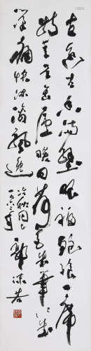 A CHINESE CALLIGRAPHY ON PAPER,  HANGING SCROLL