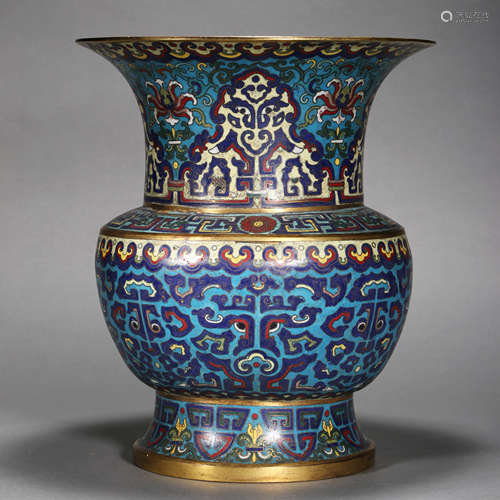 A CLOISONNé ENAMEL PHOENIX-TAIL VASE