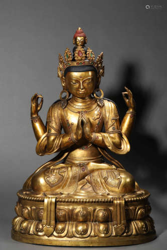 A Gilt-Bronze Figure Of Buddha