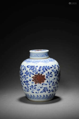 A Blue And Underglaze-Red Jar