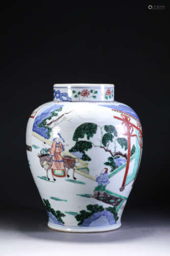 A Wucai Character Story Jar